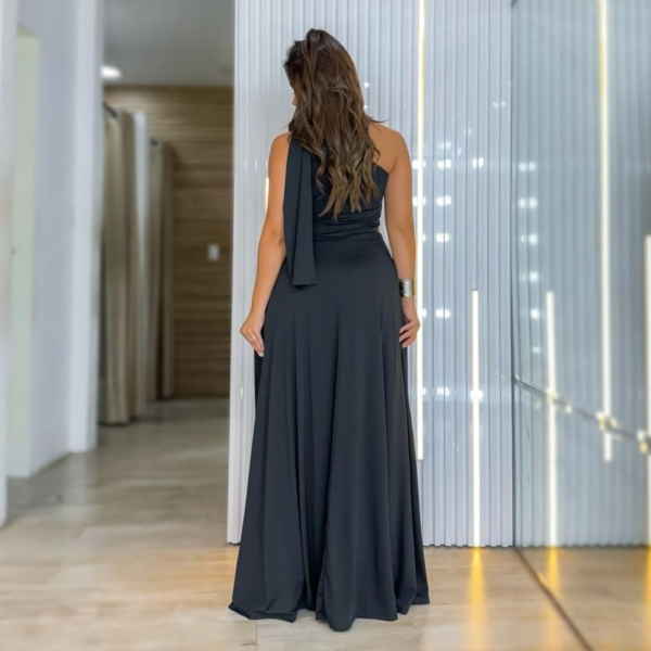 Vestido Gris media manga