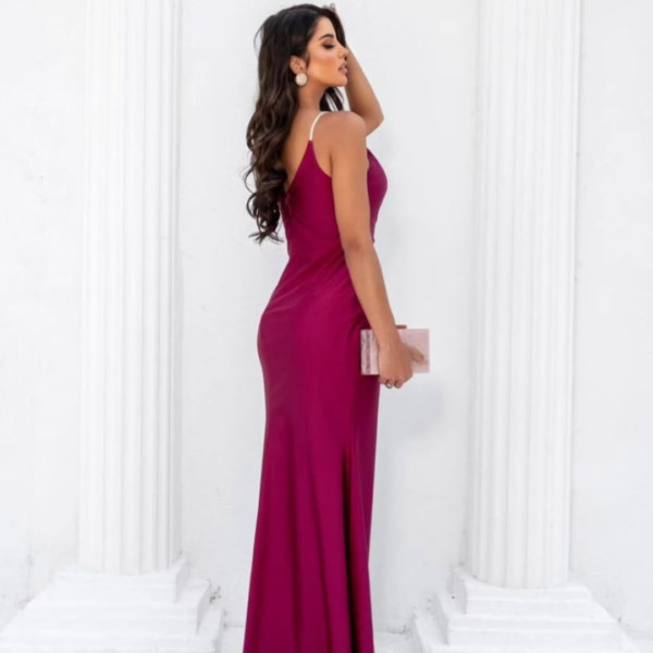 Vestido lila con tiras y tajo - Imagen 2