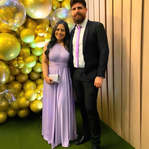 Vestido lila largo