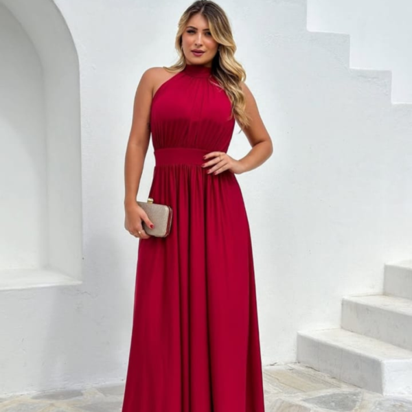 Vestido rojo con cuello