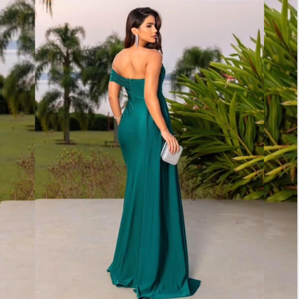 Vestido verde media manga