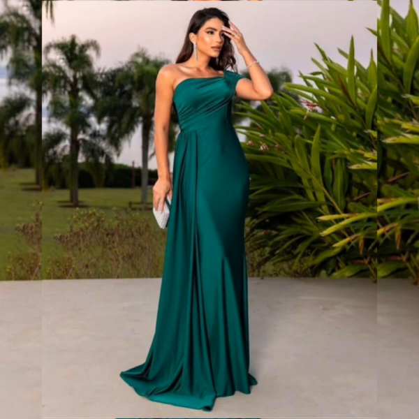 Vestido verde media manga