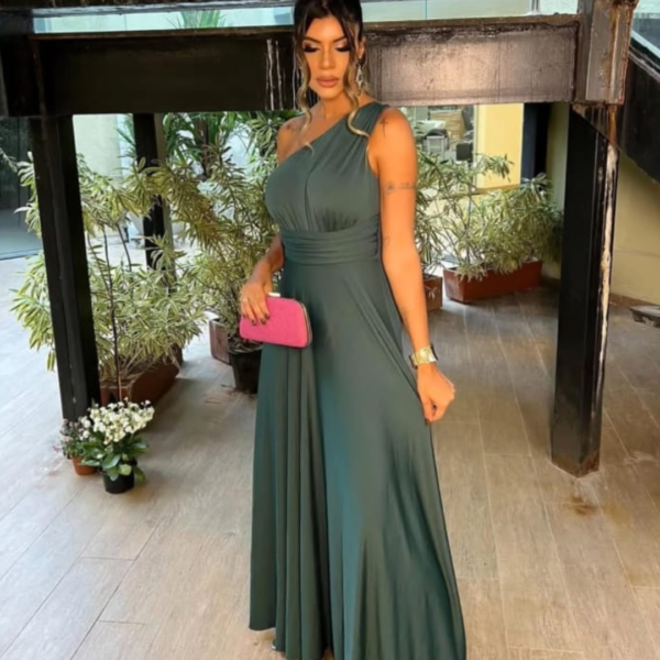 Vestido verde oliva mediamanga