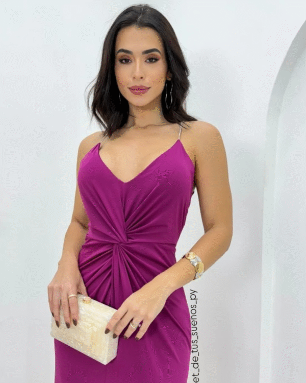 Vestido Lila con detalles plateados - Imagen 3